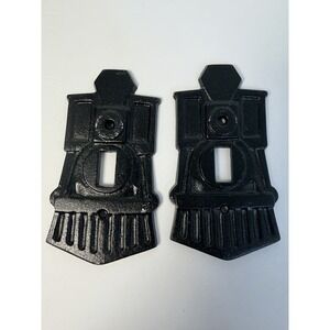 Locomotive Train Black Light Switch Plate Covers by Charles Products Lot Of 2